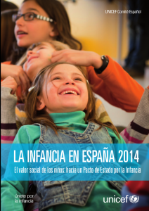 Portada del informe LA INFANCIA EN ESPAÑA 2014 de Unicef